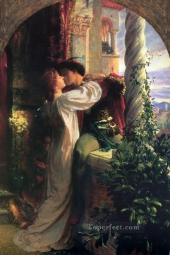  Victor Lienzo - Romeo y Julieta, pintor victoriano Frank Bernard Dicksee
